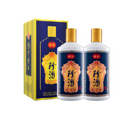 珍酒 珍五藍(lán)裝版 醬香型白酒 53度 500ml*2瓶 雙支裝（含禮品袋）