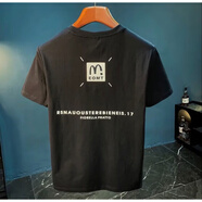 HUALIN FASHION牛奶絲短袖恤男夏季百搭港風(fēng)潮牌學(xué)生體恤 黑色 L