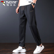 啄木鳥(niǎo)（TUCANO）褲子男直筒休閑褲男士春夏季寬松運動(dòng)戶(hù)外潮工裝長(cháng)褲 黑色 2XL