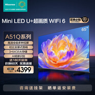 海信（Hisense）電視 A51Q系列 LED級控光 U+超畫(huà)質(zhì)引擎4K高清畫(huà)質(zhì) WIFI6 家用客廳平板電視機 65英寸 65A51Q