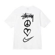 斯圖西（stussy）美式潮牌stu斯圖印花短袖男女寬松百搭t恤情侶裝學(xué)生休閑上衣 白色【愛心】 L