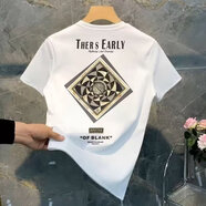 HUALIN FASHION新款韓版潮流男恤夏季寬松港風(fēng)潮牌體恤衫 白色 XL