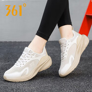 361°女鞋秋季軟底休閑老爹鞋2025新款透氣網(wǎng)面跑步鞋旅游運(yùn)動鞋子女款 燕麥奶杏茶色-7 35