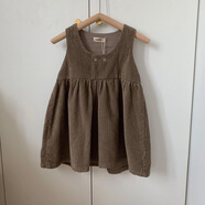 HUALIN FASHION韓版秋季燈芯絨女童背心裙寬松娃娃連衣裙 咖色單獨(dú)裙子 按照身高拍 110 cm