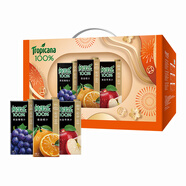 百事可樂(lè)純果樂(lè)Tropicana 100%果汁 1L*4（橙2+蘋果1+葡萄1）禮盒