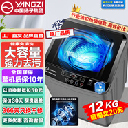 YANGZI中國(guó)揚(yáng)子集團(tuán)波輪洗衣機(jī)全自動(dòng)家用小型洗烘一體脫水甩干機(jī)大容量 出租屋宿舍公寓辦公室節(jié)能 12KG【藍(lán)光洗護(hù)+智能風(fēng)干+防纏繞】