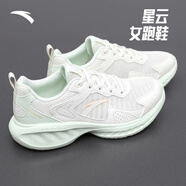 安踏漫步運動鞋女鞋2025夏季皮網(wǎng)面透氣輕便防潑水軟底耐磨跑步鞋子女 【星云網(wǎng)面】凈瓷白/寫生綠-1 37.5