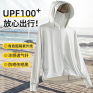 蕉下森林原紗冰感UPF100+防曬衣女冰絲皮膚風(fēng)衣防紫外線(xiàn)透氣外套男 LB7030淺灰-男 L