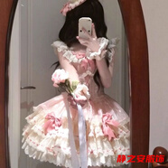 瑪菲萱甜美可愛Lolita洛麗塔芭蕾公主連衣裙夏季新款時尚洋氣蓬蓬蛋糕裙 連衣裙 S