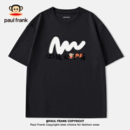 大嘴猴（paul frank）純棉短袖T恤男款夏季寬松潮流圓領(lǐng)體恤情侶上衣 純棉短袖【黑%23曲線(xiàn)猴】 M 【90-100斤】