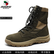 西域駱駝（VANCAMEL）高幫新款馬丁靴子作戰(zhàn)沙漠冬季透氣戰(zhàn)術(shù)徒步防滑訓(xùn)練戶外登山鞋 軍綠 41