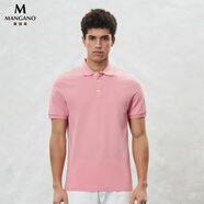 MANGANO男裝七夕禮物POLO衫商務通勤潮流百搭短袖 粉紅色 50 (175/96A)