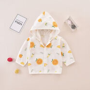 新生嬰兒外套休閑開衫0到3歲春秋雙層母嬰童裝外穿棒球服防曬衣 小麥色 862425款橙子防曬衣 90 適合20-24斤左右寶寶