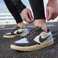 耐克（NIKE）板鞋男 2025新款夏季SB系列板鞋復(fù)古滑板鞋透氣輕便運(yùn)動休閑鞋 淺土褐/心靈藍(lán) 44
