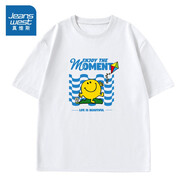 JEANSWEST CLUB真維斯奇先生妙小姐聯(lián)名美式重磅純棉短袖男李晉曄T恤衫JR 白210a 170 /92a/m
