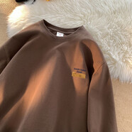 以純（YISHion）初秋穿搭感T恤男士款2025春秋新款潮牌慵懶松弛感上衣服 咖啡色 S