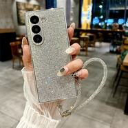水晶鉆適用三星zfold6手機殼折疊屏Galaxyzfold5高級感zfold4帶手 彩色水晶鉆 送同款手繩 三星Galaxy Z Fold 6