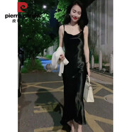 皮爾卡丹網(wǎng)紅時(shí)尚西服套裝裙女2025春季新款高端醋酸顯瘦外套+吊帶裙 單件黑色吊帶裙 L (建議90-105斤)