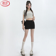 浪莎側(cè)開叉裙褲女夏季防走光顯瘦包臀半身裙a字運(yùn)動(dòng)瑜伽短裙