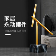 赟婭反重力牛頓混沌擺鋼鐵俠永動(dòng)機(jī)科技擺件永動(dòng)儀辦公室解壓520禮物 水轉(zhuǎn)印大理石花紋-充電款金色