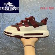 傳奇保羅 CHUAN QI BAO LUO男款厚底休閑鞋2024夏季新款透氣網(wǎng)布運動時尚潮流百搭網(wǎng)紅男鞋子 紅色 38