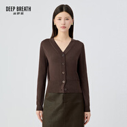 深呼吸DEEP BREATH女裝V領(lǐng)天絲三醋酸蔥紗針織開衫女A400713 烏木棕 XL (5)