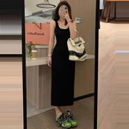 法舒琳大碼吊帶連衣裙女夏季性感辣妹收腰包臀修身背心打底長(cháng)裙胖mm可穿 黑色 M 建議【80-100斤】
