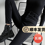 幻黛高腰牛仔褲女顯瘦新款加絨加厚彈力緊身小腳褲顯高長(zhǎng)褲潮 黑色（不加絨） 28