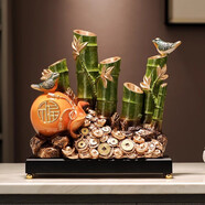 赟婭節(jié)節(jié)步步高升竹子擺件招財(cái)客廳玄關(guān)辦公室領(lǐng)導(dǎo)高檔裝飾品喬遷禮物 招財(cái)福袋節(jié)節(jié)高升擺件【帶底座】
