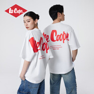 Lee Cooper短袖T恤情侶款25新款美式潮牌LOGO印花圓領(lǐng)上衣男 M  白色 