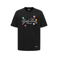MEDM PLAY潮牌GOODBRAND 2025SS 立體刺繡標語輕奢時尚高級感短袖T恤 黑色 XL