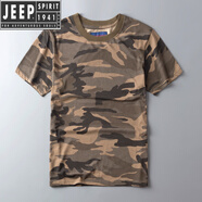 JEEP SPIRIT夏季美式純棉迷彩t恤男復(fù)古潮流軍迷半袖戶外迷彩服短袖體恤上衣 迷彩 L 130-150斤