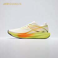安踏（ANTA）輕風(fēng)丨運動(dòng)鞋透氣通勤輕便路跑男女運動(dòng)跑鞋 【男款】象牙白/熒光亮檸綠/橙-1 40
