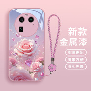 勁國興心鉆花朵適用oppofindx6pro手機殼Findx5保護套findx3/x3pro全包防摔玻璃殼新款掛繩高顏值女生浪 【L214心鉆花朵F款少女粉-金屬漆】送S11精美 OPPO Find X6