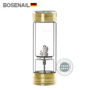 BOSENAIL德國精工高檔雙層玻璃保溫水杯足銀茶水分離泡茶杯商務(wù)送禮物車(chē)載 土豪金-鏤空魚(yú) 400mL