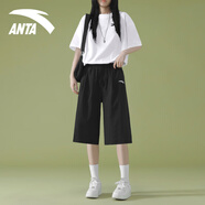 安踏七分褲套裝女士時(shí)尚兩件套2025夏季新款休閑寬松大碼運動(dòng)套裝 -1純凈白【男女同款】 S/165 【女生建議拍小一碼】