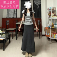 Fickan魚尾裙半身裙夏季修身女春高腰顯瘦a字中長款包臀裙下身群孑子 深灰色【高品質(zhì)】 M