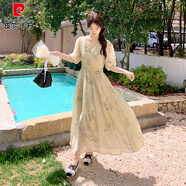 皮爾卡丹（pierre cardin）新款25優(yōu)雅時尚風(fēng)氣質(zhì)連衣裙飄逸輕薄感182-8552-P120K188 圖片色 M