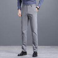 太子龍（TEDELON）夏季西褲男商務(wù)直筒青年正裝韓版純棉寬松大碼休閑褲 深灰 29