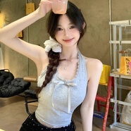 逸兼純色蕾絲花邊掛脖吊帶背心女內(nèi)搭帶胸墊純欲風(fēng)打底衫上衣夏款吊帶 含胸墊蕾絲吊帶【灰色】 均碼 建議80-115斤，尺碼偏小