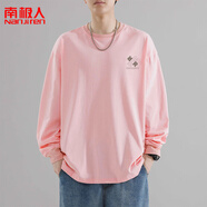 南極人（Nanjiren）創(chuàng)意文字設(shè)計(jì)感潮流大碼寬松休閑收口袖口長(zhǎng)袖T恤男