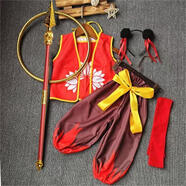 奇優(yōu)寶六一哪咤衣服魔童降世童話動漫萬圣節(jié)cos哪吒服裝全套男女童服裝 衣服全套+乾坤圈+火箭槍 【贈頭飾+眉心貼】 140