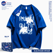 C2潮朝（CHAOCHAO）2NASA聯(lián)名閃電貓咪短袖t恤男2025夏季新款潮牌百搭青少年純 克萊因藍(lán) L 成人尺碼