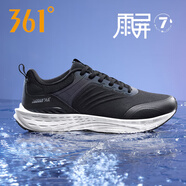 361°男鞋雨屏科技7.0運(yùn)動鞋25春秋季新款Q彈防潑水防雨跑鞋男 曜石黑/羽毛白 39