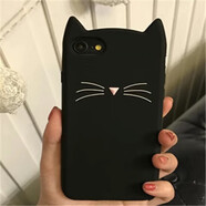 枕星IPhone5手機(jī)殼蘋果6s7Plus硅膠殼貓咪X女款6sPlus保護(hù)套4s軟殼11p 胡須貓黑【單殼】 蘋果X/Xs【5.8寸】