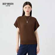 深呼吸DEEP BREATH女裝煙管領(lǐng)三醋酸蝙蝠袖寬松針織衫上衣女A301850 焦糖 M (3)