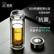 希諾（HEENOOR） 雙層玻璃杯男士辦公高檔送禮禮盒泡茶濾網(wǎng)耐高溫大容量商務(wù)水杯 升級-抗菌版360ml
