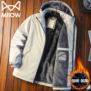 貓人七夕情人節(jié)禮物棉服男秋冬棉衣連帽夾克長(zhǎng)袖保暖外套上衣加厚棉襖