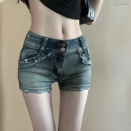 Opeodly【2863人好評(píng)】美式辣妹柳丁低腰牛仔超短褲女夏季新款修身顯瘦包 牛仔短褲升級(jí)款【90%的小姐姐選 XS 標(biāo)準(zhǔn)尺碼【按平時(shí)穿的尺碼拍
