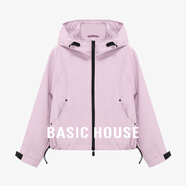 百家好（Basic House）Basic House/百家好戶外穿搭連帽夾克秋新款女小個(gè)子寬松休閑外套 紫紅 M